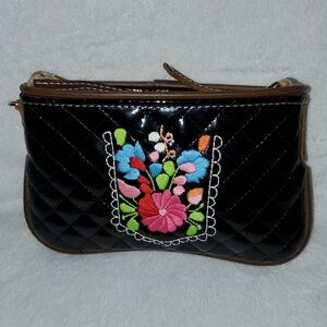 Consuela Quilted Floral Embroidered Clutch Pouch